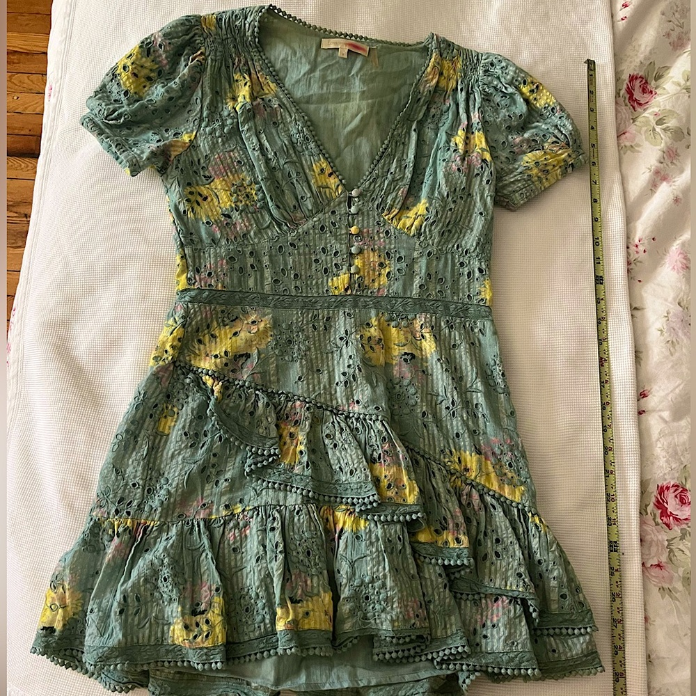 Loveshackfancy size small green floral dress